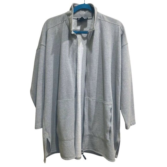 Company Ellen Tracy Vintage Womens Gray Zip-Up Minimalist Sweater Jacket L - Picture 3 of 11